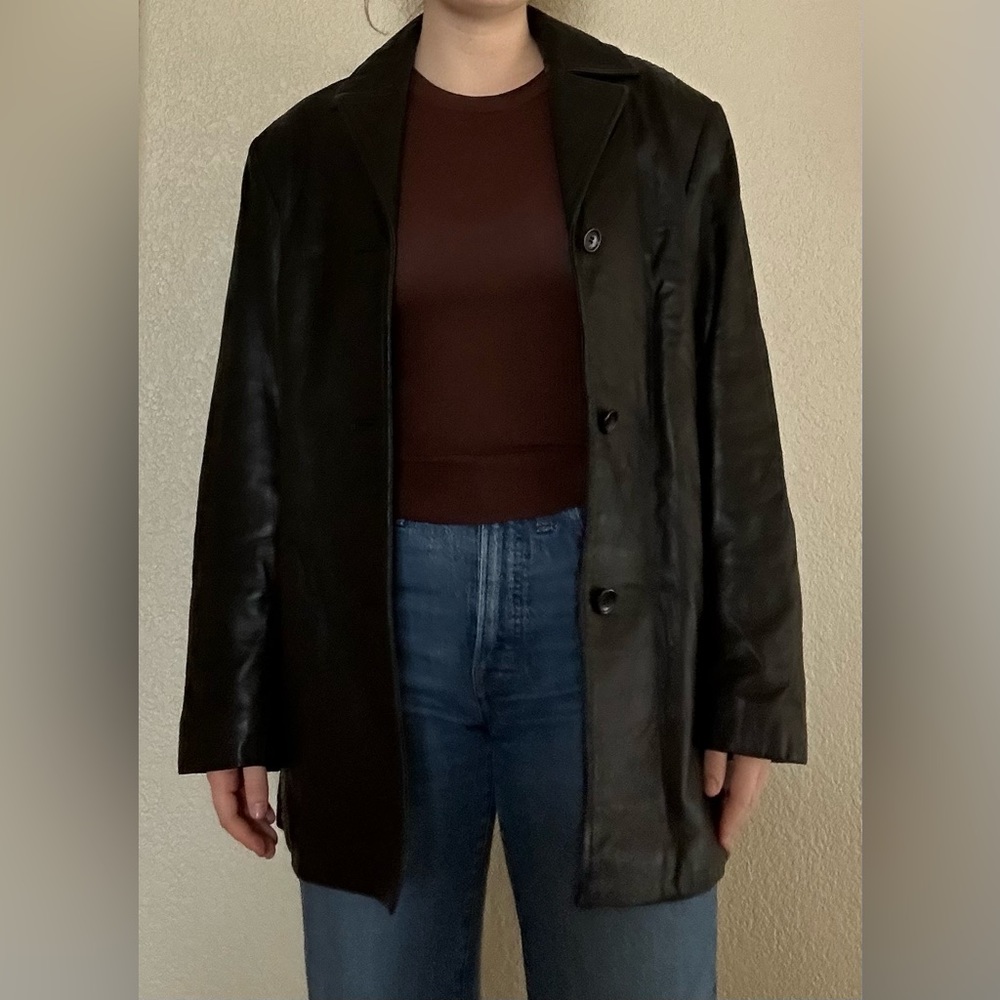 Leather blazer size medium